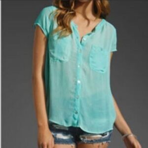 WE THE FREE Aqua Marble Spellbound Blouse-M